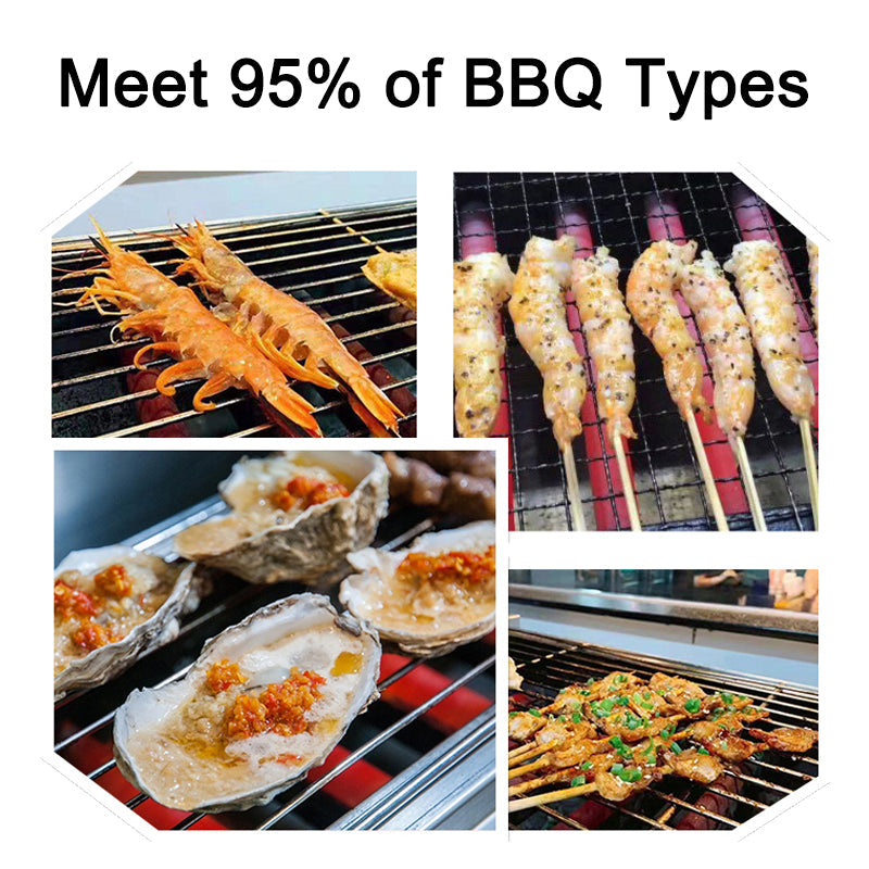 A8 Series 4 Controls Stainless Steel Gas BBQ Grill – Commercial Smokeless Kebab & Barbecue, LPG or Natural Gas