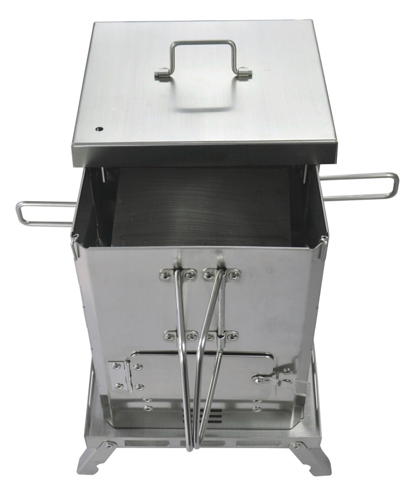 Portable Mini Stainless Steel BBQ Smoker & Firepit – Outdoor Grilling and Camping Stove