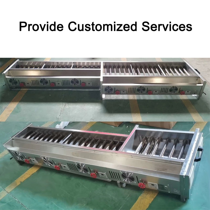 A8 Series 4 Controls Stainless Steel Gas BBQ Grill – Commercial Smokeless Kebab & Barbecue, LPG or Natural Gas