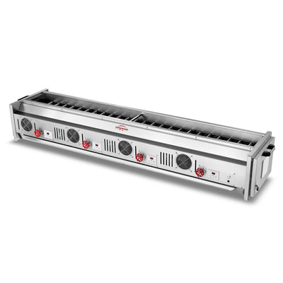 A8 Series 4 Controls Stainless Steel Gas BBQ Grill – Commercial Smokeless Kebab & Barbecue, LPG or Natural Gas